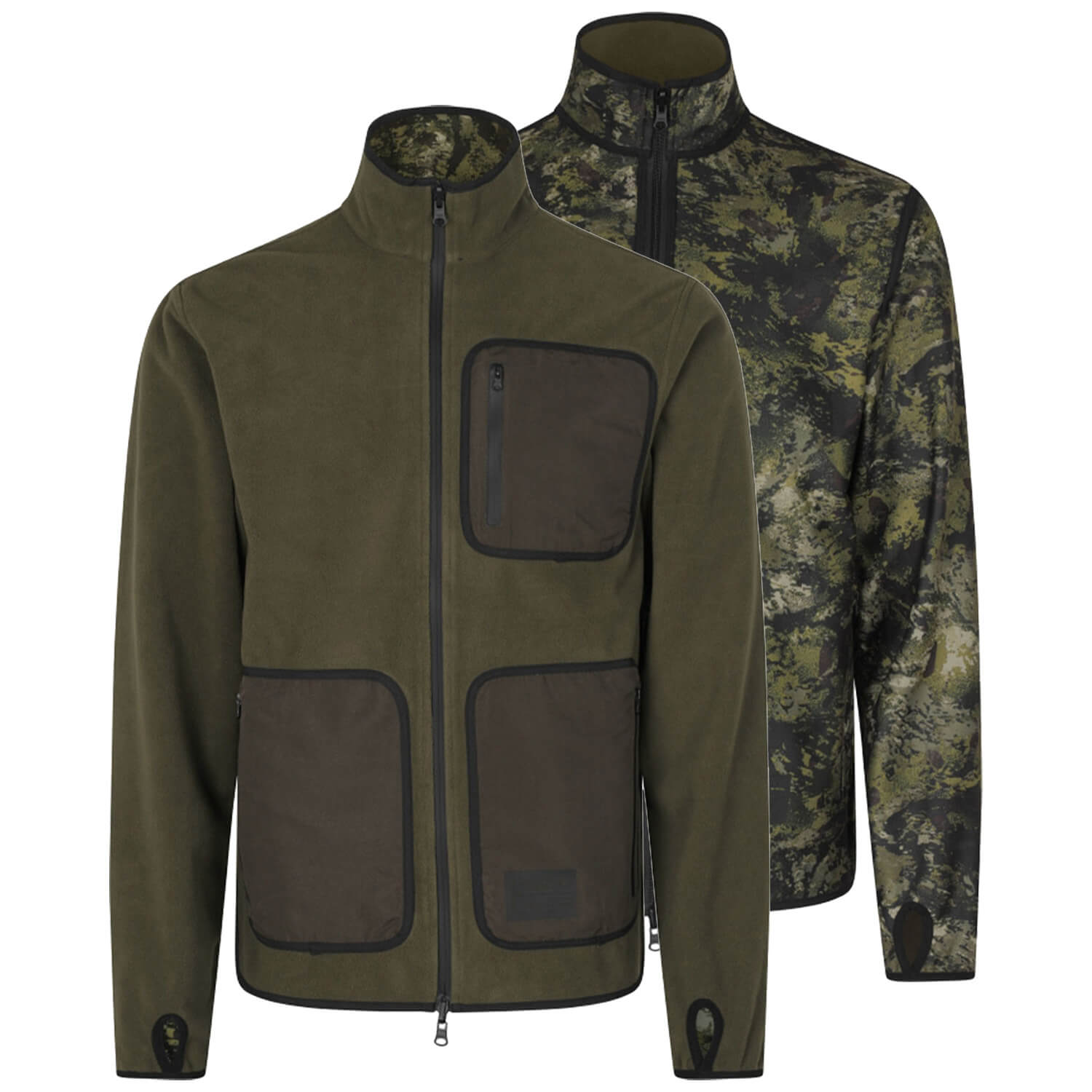  Seeland Giacca in pile reversibile Rogue (verde pino/verde visone)