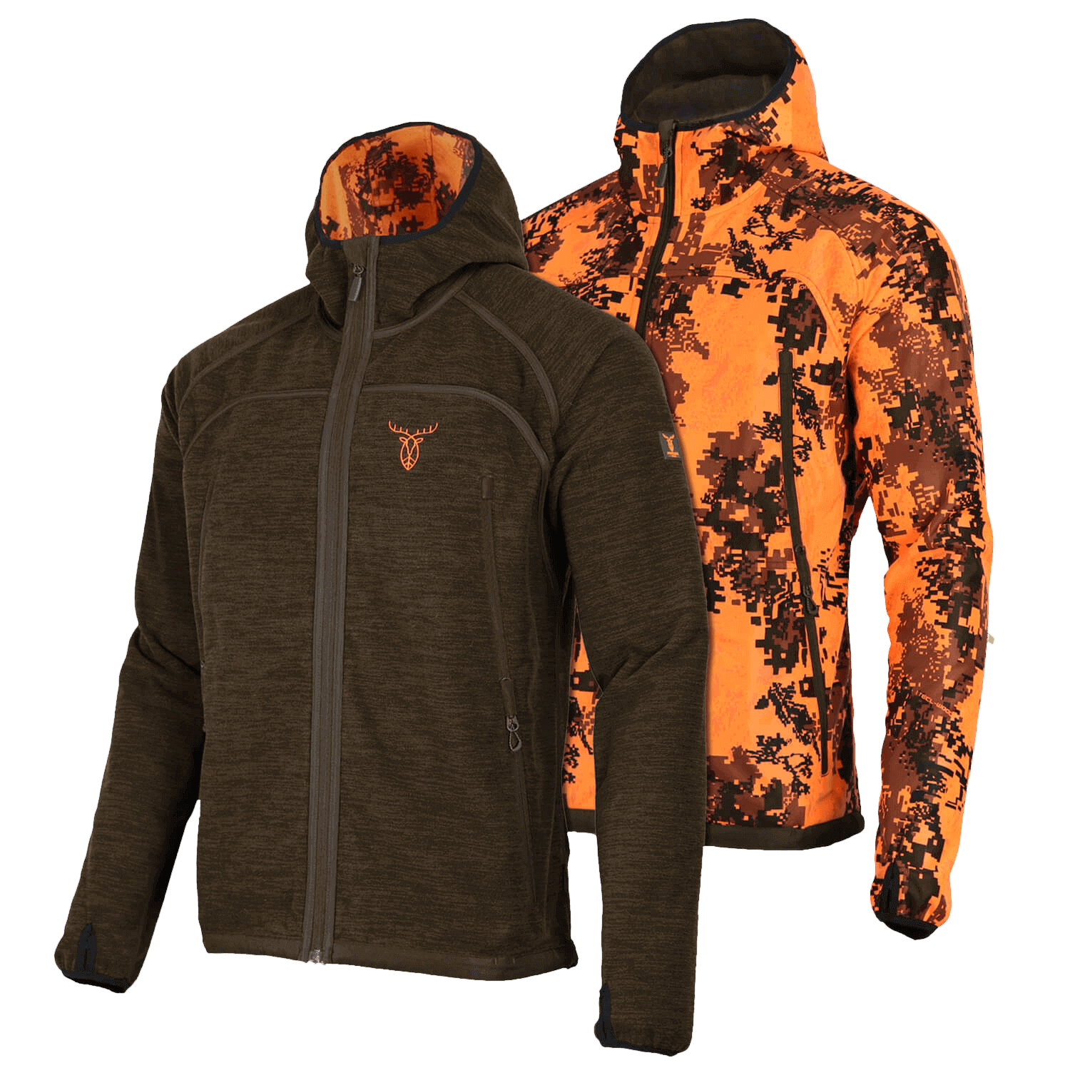  Pirscher Gear Giacca con cappuccio in pile reversibile (blaze/marrone)