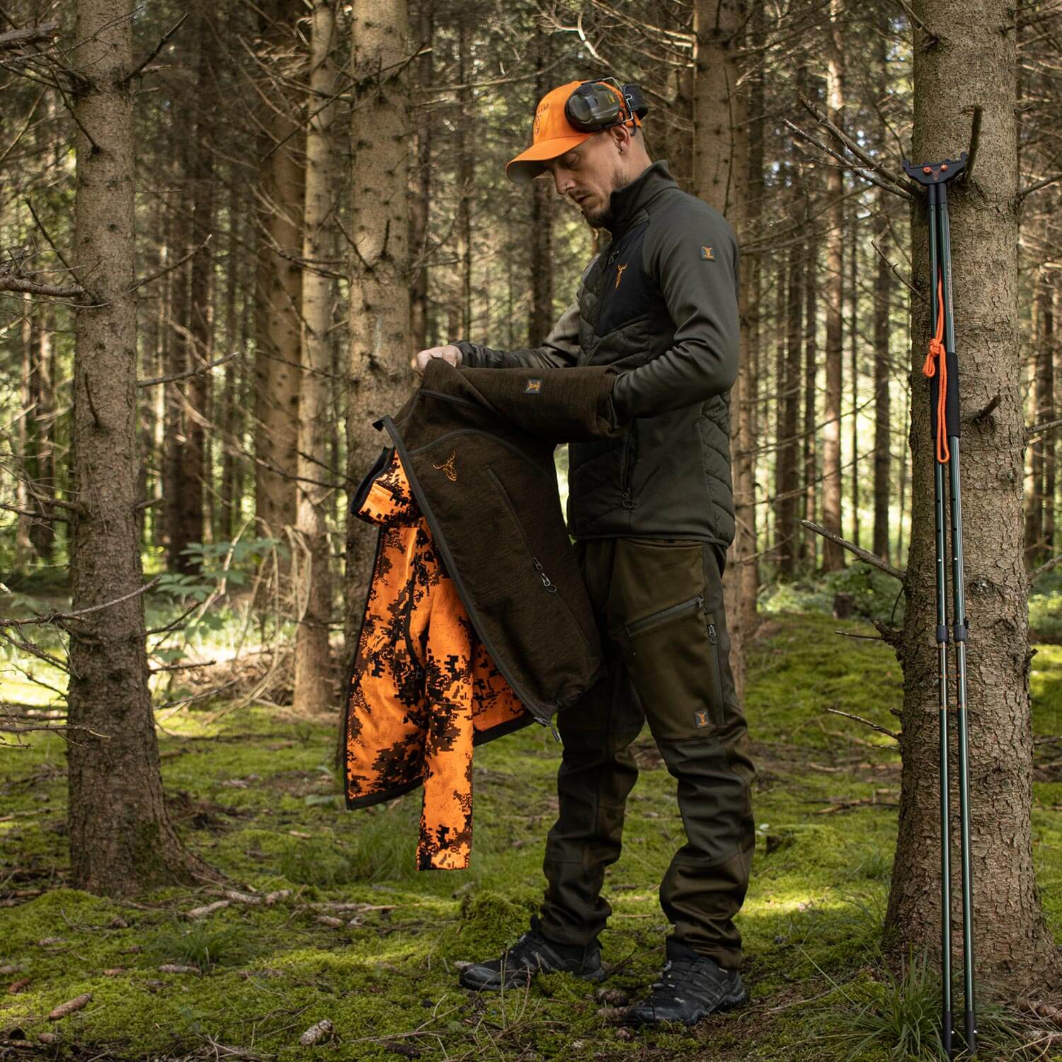  Pirscher Gear Giacca con cappuccio in pile reversibile (blaze/marrone)